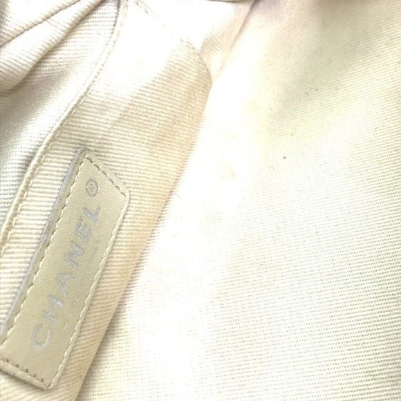 CHANEL Cream Leather Logo Boston Bag - Picture 14 of 16